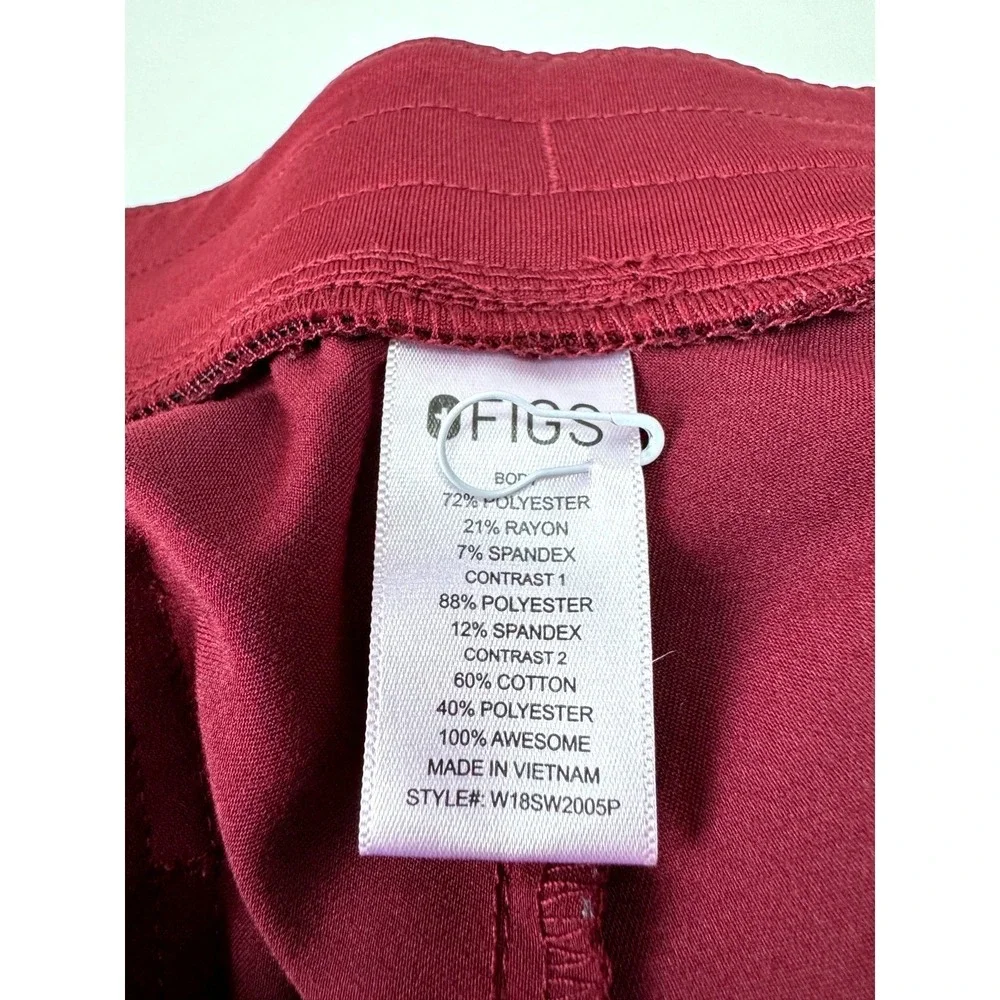 FIGS Technical Collection Zamora Scrub Pants M/P Burgundy Medical Nurse Vet Dr - Picture 7 of 8